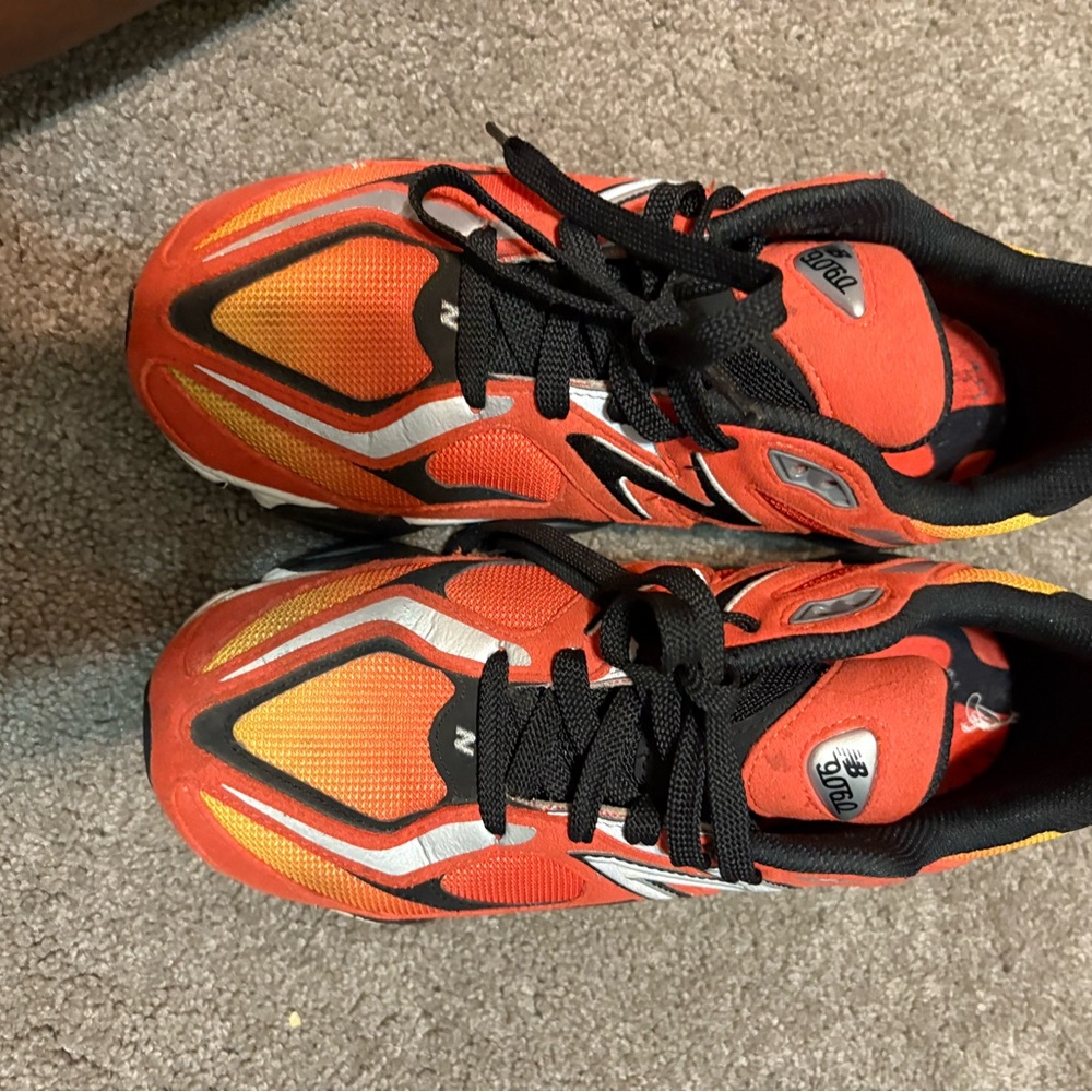 New Balance Fiery Red and Bright Orange Sneakers